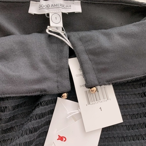 Good American black sheer mesh midi dress NWT - Picture 7 of 8